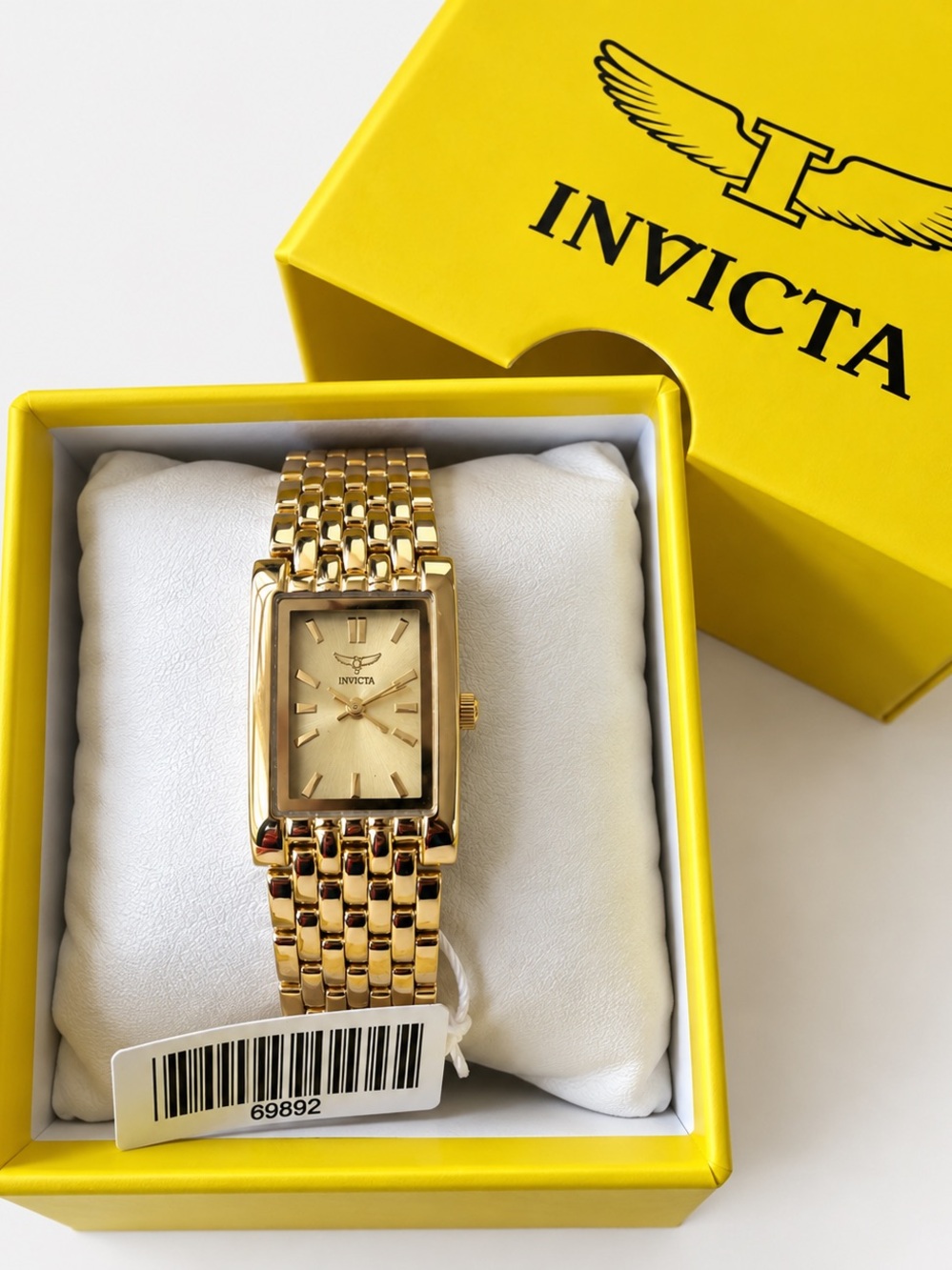 Invicta Women’s Gold Tone Rectangle Watch 69892 NWT Box